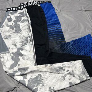 3 Pair Under Armour HeatGear Men's Compression Legging Navy Blue Gray Camo Black